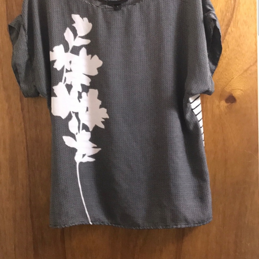 Worthington Striped and Floral Blouse